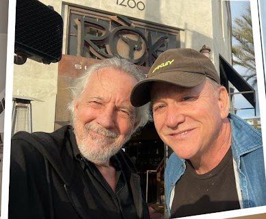 Joseph with a friend outside the Roxy on Sunset
