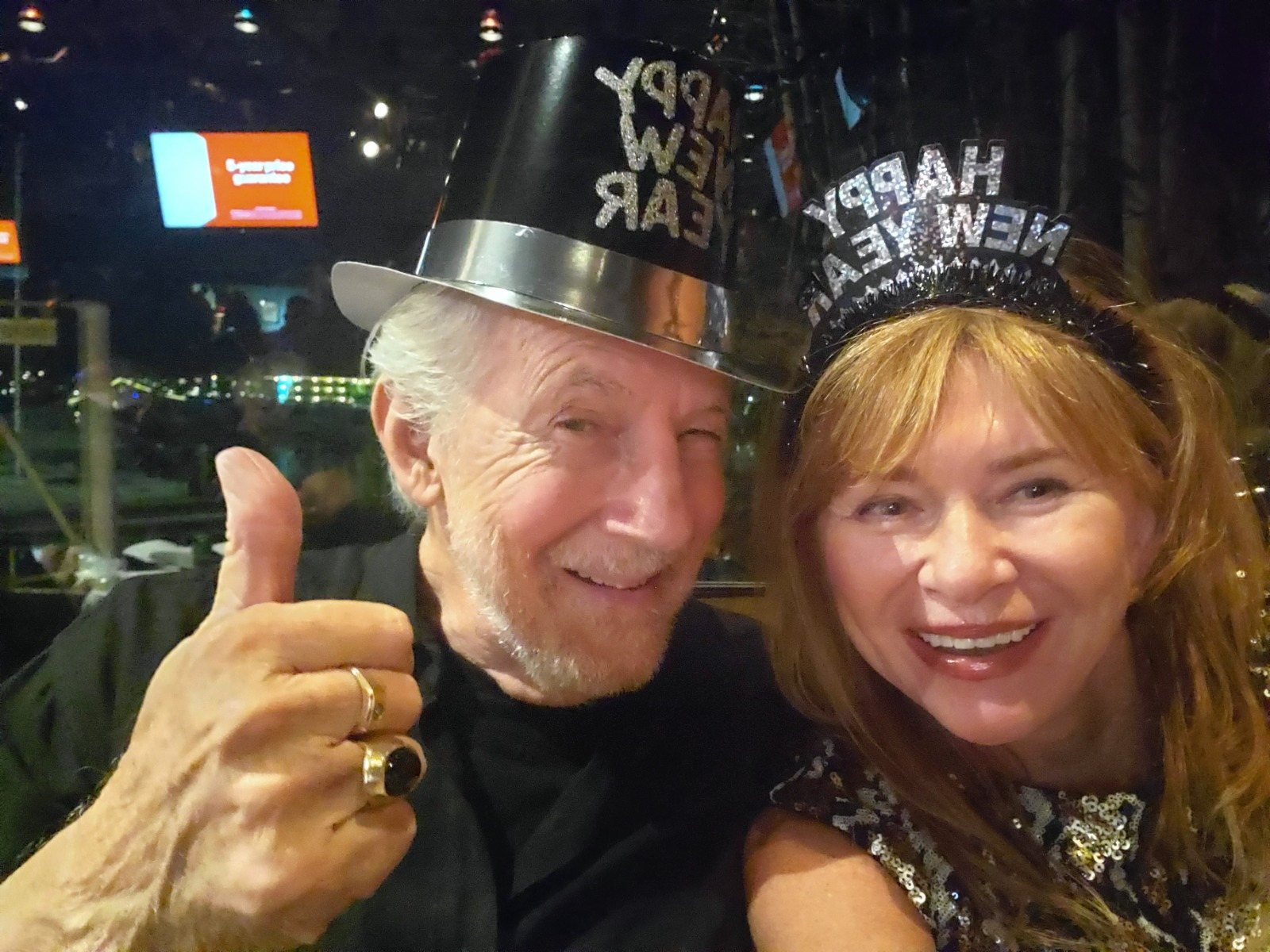 Joseph in a Happy New Year hat